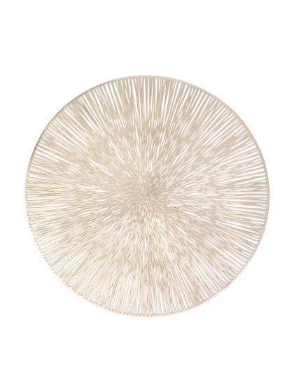 TISCHSET PVC GERILLT GOLD DIA 38CM X 0.01CM