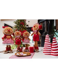 GINGER CANDY STRIPES GINGERBREAD WITH TELESCOPIC LEGS 2 ASS 27CM X 11CM X 56CM