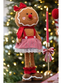 GINGER CANDY STRIPES GINGERBREAD WITH TELESCOPIC LEGS 2 ASS 27CM X 11CM X 56CM