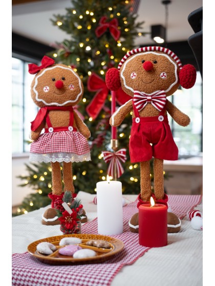 GINGER CANDY STRIPES GINGERBREAD WITH TELESCOPIC LEGS 2 ASS 27CM X 11CM X 56CM