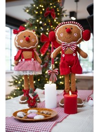 GINGER CANDY STRIPES GINGERBREAD WITH TELESCOPIC LEGS 2 ASS 27CM X 11CM X 56CM