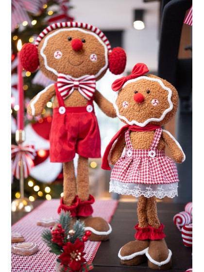 GINGER CANDY STRIPES GINGERBREAD 2 ASS 20CM X 10CM X 41CM