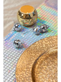 SOUS-ASSIETTE EFFET BOULE A FACETTES OR DIA 33CM