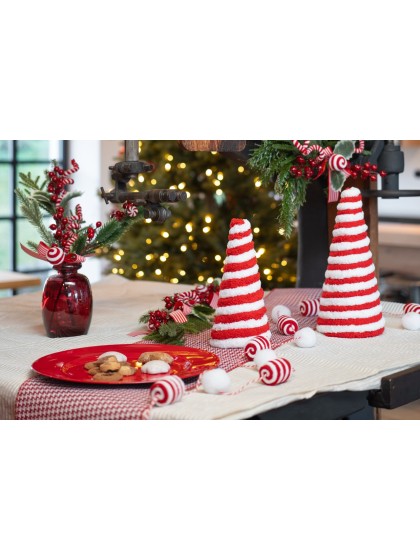 SAPIN CONE FOURRURE CANDY STRIPES DIA 14CM X 25CM