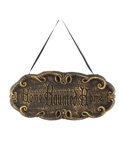 SCHILD POLYSTYROL AUFHÄNGEN HOME HAUNTED HOME 43CM X 20CM X 3CM