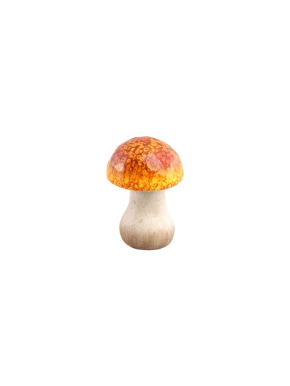 MINI CHAMPIGNON TERRE CUITE ORANGE DIA 6CM X 8.5CM