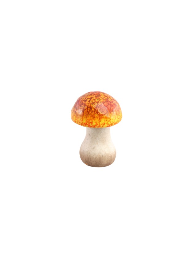 MINI CHAMPIGNON TERRE CUITE ORANGE DIA 6CM X 8.5CM