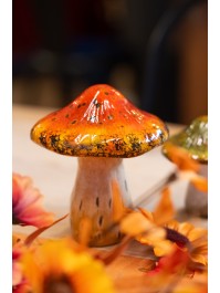 CHAMPIGNON TERRE CUITE ROUGE 12CM X 11.5CM X 13.5CM