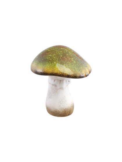 CHAMPIGNON TERRE CUITE VERT 13.4CM X 12.6CM X 15.3CM