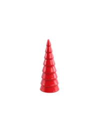 RED CERAMIC CONE SHAPE XMAS TREE DIA 5.8CM X 15.8CM