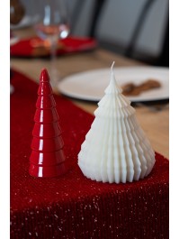 RED CERAMIC CONE SHAPE XMAS TREE DIA 5.8CM X 15.8CM