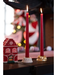 PORTE BOUGIE CHANDELIER POLYRESINE FORME MOULE A GATEAU BLANC DIA 6.8CM X 3.2CM