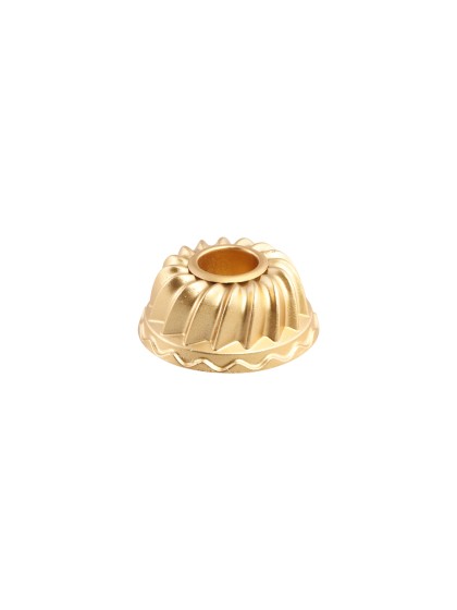 PORTE BOUGIE CHANDELIER POLYRESINE FORME MOULE A GATEAU OR DIA 6.8CM X 3.2CM