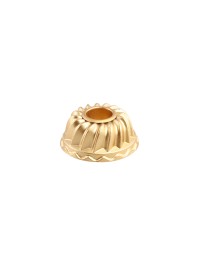 PORTE BOUGIE CHANDELIER POLYRESINE FORME MOULE A GATEAU OR DIA 6.8CM X 3.2CM