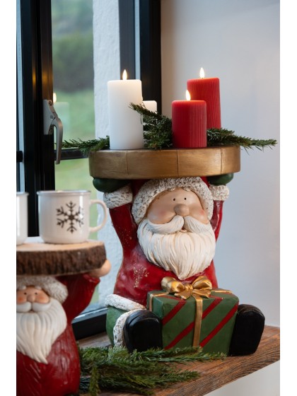 XL MAGNESIA STOOL SANTA WITH GIFTS 35CM X 36CM X 46CM