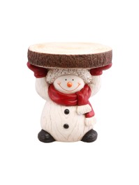 SUPPORT MAGNESIE XL BONHOMME DE NEIGE RONDIN DE BOIS 27CM X 27CM X 30.5CM