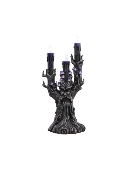 KERZENLEUCHTER BAUM MALEFIQUE KUNSTHARZ LED VIOLETT 14CM X 11CM X 30.5CM