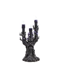 KERZENLEUCHTER BAUM MALEFIQUE KUNSTHARZ LED VIOLETT 14CM X 11CM X 30.5CM