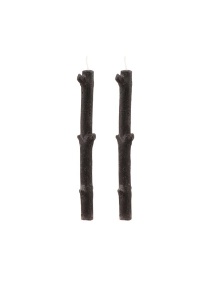 SET AUS 2 KERZEN AST D’BAUM SCHWARZ DIA 2.2CM X 25CM - +/- 8H