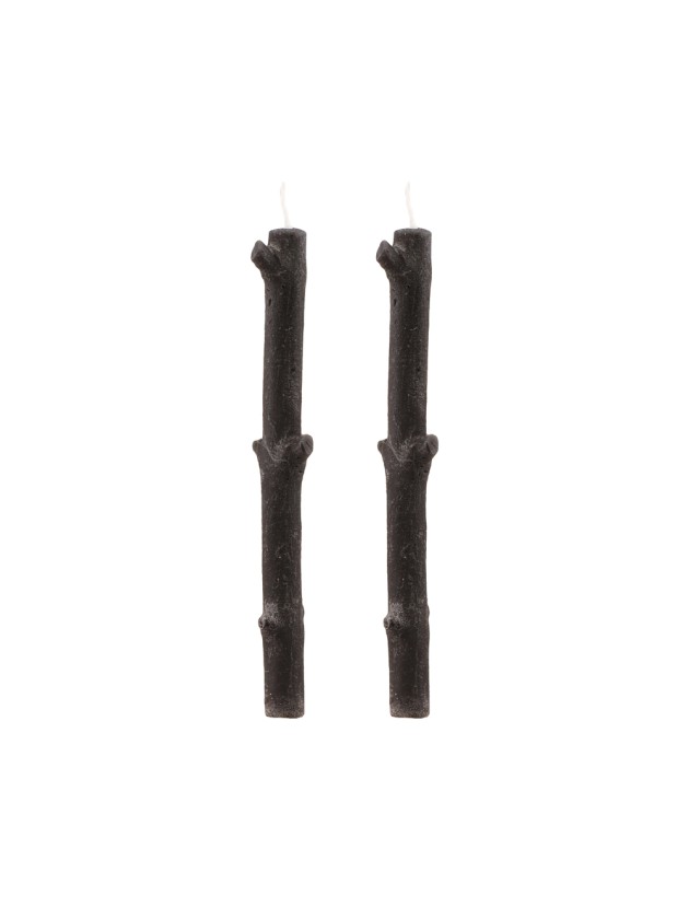 SET AUS 2 KERZEN AST D’BAUM SCHWARZ DIA 2.2CM X 25CM - +/- 8H