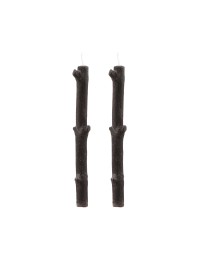 SET AUS 2 KERZEN AST D’BAUM SCHWARZ DIA 2.2CM X 25CM - +/- 8H