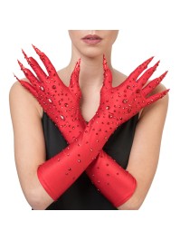HANDSCHUHE TEUFELEINEN DIAMONDS ROT 9.5CM X 45CM