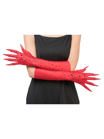 HANDSCHUHE TEUFELEINEN DIAMONDS ROT 9.5CM X 45CM