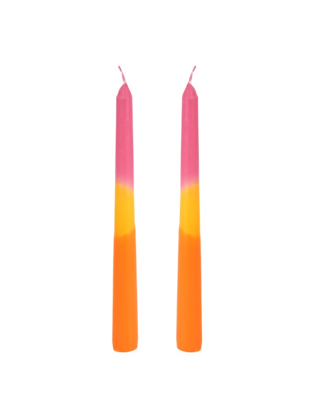 SET 2 BOUGIES FLAMBEAUX TRICOLORES DIA 2CM X 25CM