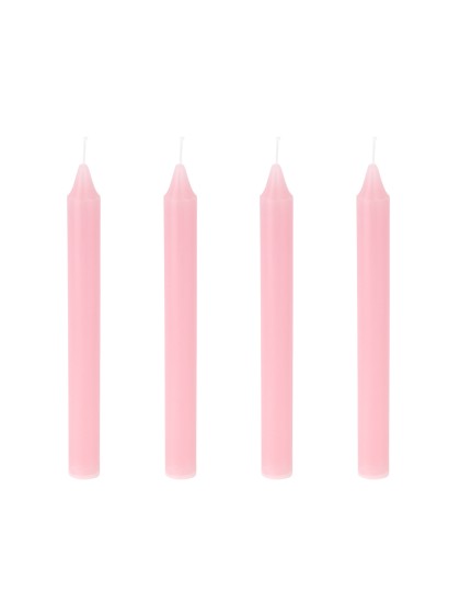 SET 4 BOUGIES FLAMBEAUX ROSE NYMPHEA DIA 2CM X 20CM