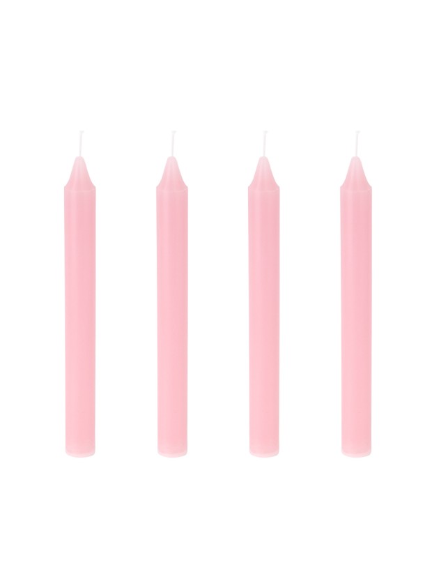 SET 4 NYMPHEA PINK TAPER CANDLES DIA 2CM X 20CM