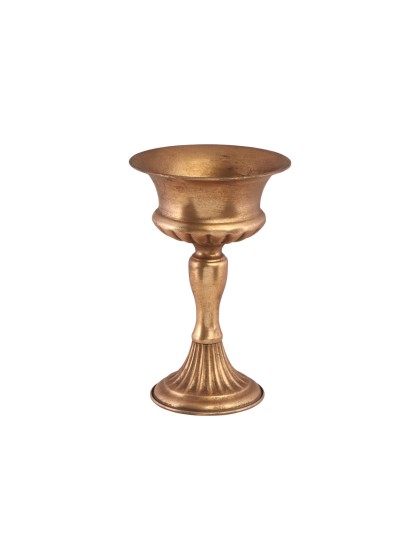 COUPOLE SUR PIED MAJESTIC OR MAT BROSSE DIA 15.5CM X 24.5CM