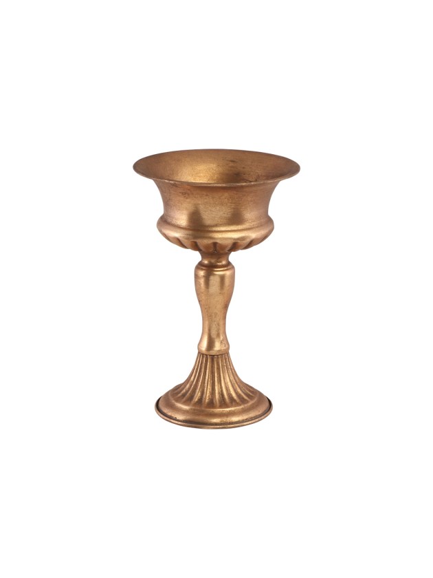 COUPOLE SUR PIED MAJESTIC OR MAT BROSSE DIA 15.5CM X 24.5CM