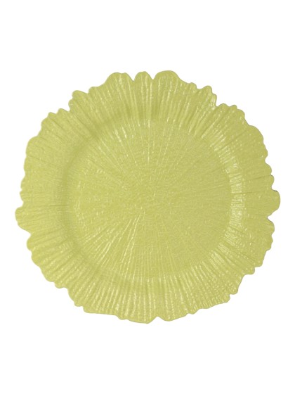 SOUS-ASSIETTE PP RELIEF FLORA VERT NENUPHAR DIA 33CM