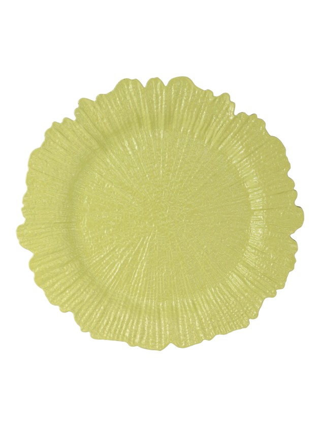 SOUS-ASSIETTE PP RELIEF FLORA VERT NENUPHAR DIA 33CM