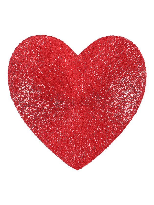 PVC RED HEART SHAPE PLACEMAT 38CM X 38CM