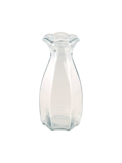 VASE COROLLE GLAS TRANSPARENT DIA 9.2CM X 8.3 CM X 20CM