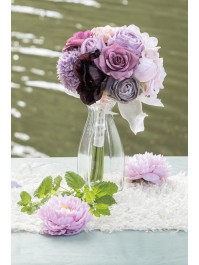 VASE COROLLE VERRE TRANSPARENT DIA 9.2CM X 8.3 CM X 20CM