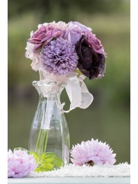 VASE COROLLE VERRE TRANSPARENT DIA 9.2CM X 8.3 CM X 20CM