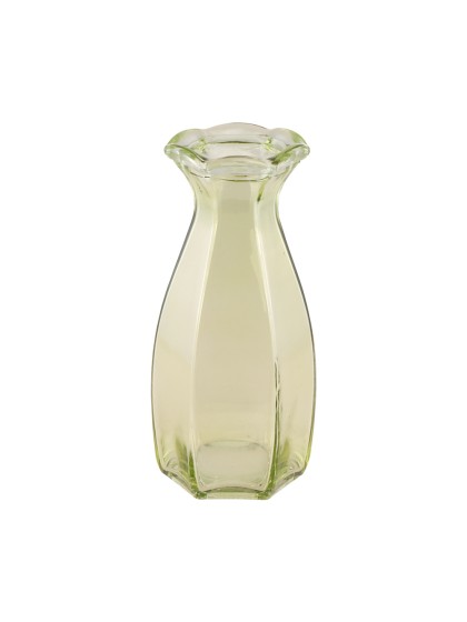 VASE COROLLE VERRE VERT NENUPHAR DIA 9.2CM X 8.3 CM X 20CM