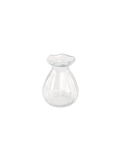 MINI VASE COROLLE VERRE TRANSPARENT DIA 7CM X 9CM