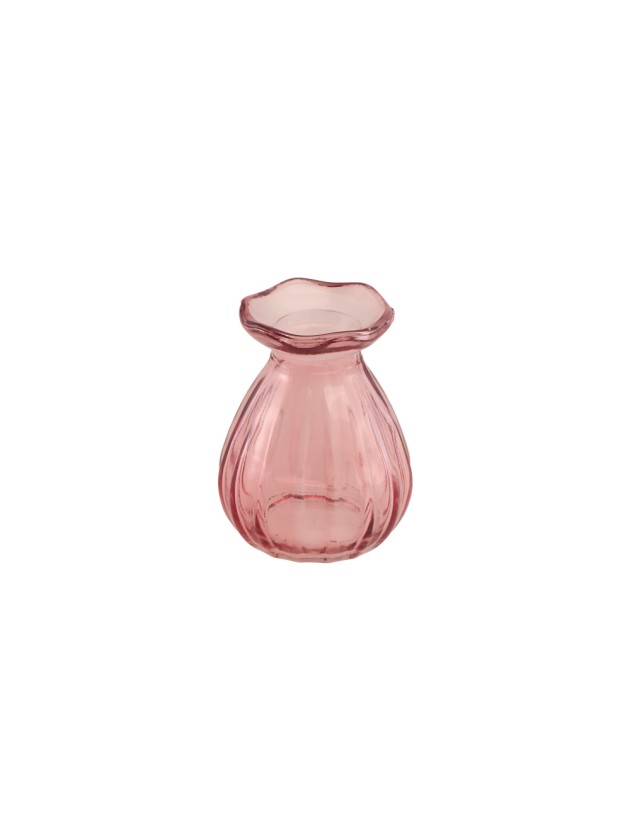 MINI VASE COROLLE VERRE ROSE NYMPHEA DIA 7CM X 9CM