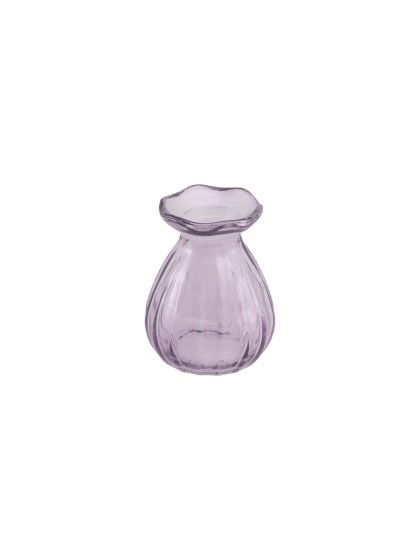 MINI VASE COROLLE VERRE LILAS DIA 7CM X 9CM