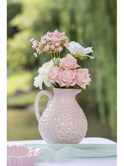 BOUQUET 6 TIGES GYPSOPHILES ROSE NYMPHEA DIA 12CM X 24CM