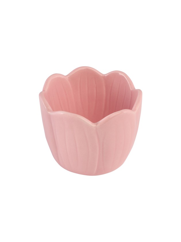 POT CERAMIQUE FLEUR ROSE NYMPHEA DIA 9CM X 7CM