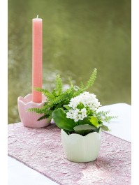 POT CERAMIQUE FLEUR VERT NENUPHAR DIA 9CM X 7CM