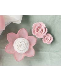 NYMPHEA PINK CERAMIC ROSE 6.5 X 7CM X 3.5CM