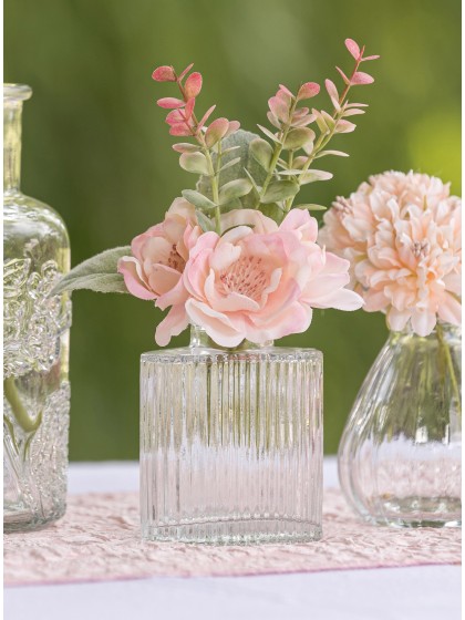 CLEAR HELIOS GLASS VASE 7CM X 4.5CM X 8CM 