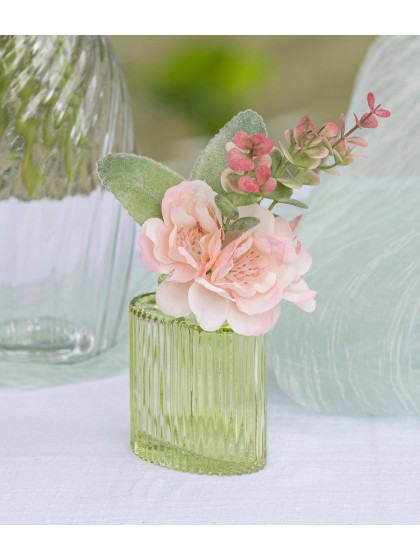 VASE VERRE HELIOS VERT NENUPHAR 7CM X 4.5CM X 8CM