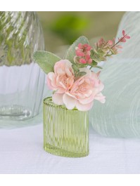 VASE GLAS HELIOS GRÜN SEEROSE 7CM X 4.5CM X 8CM