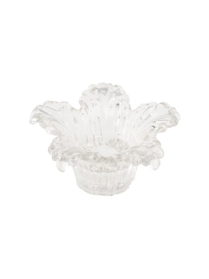 BOUGEOIR VERRE NYMPHEA TRANSPARENT DIA 12.5CM X 6CM